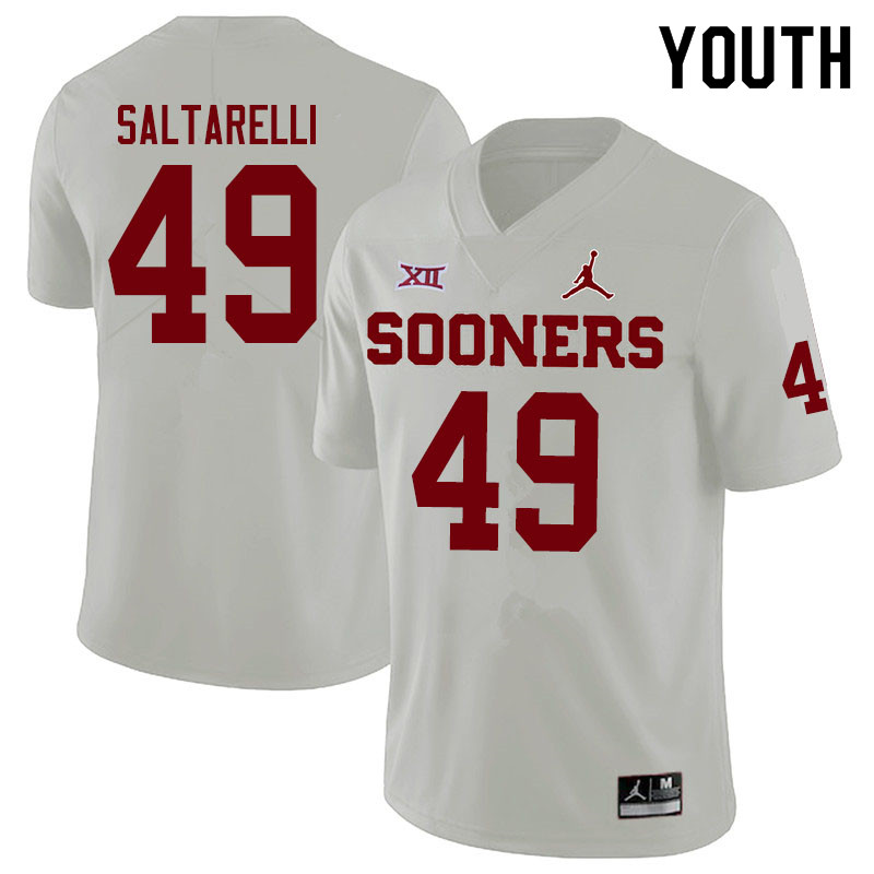 Youth #49 Dane Saltarelli Oklahoma Sooners Jordan Brand College Football Jerseys Sale-White